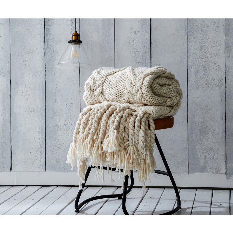 Thick Blanket Chunky Hand-wove - Throw Blanket Chunky Knit avaliação e preço