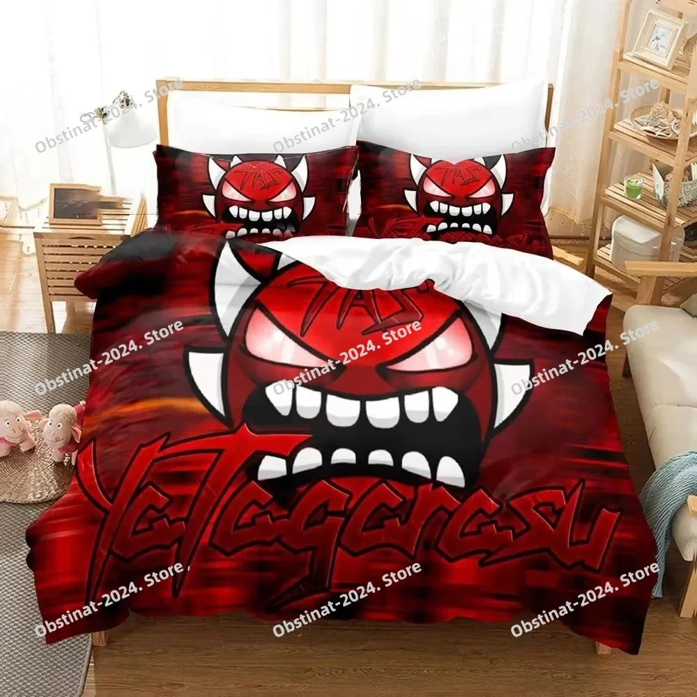 3D Print Cartoon Game Geometry - Linen Duvet Cover avaliação e preço
