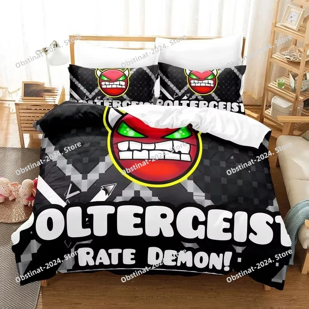 3D Print Cartoon Game Geometry - Linen Duvet Cover avaliação e preço