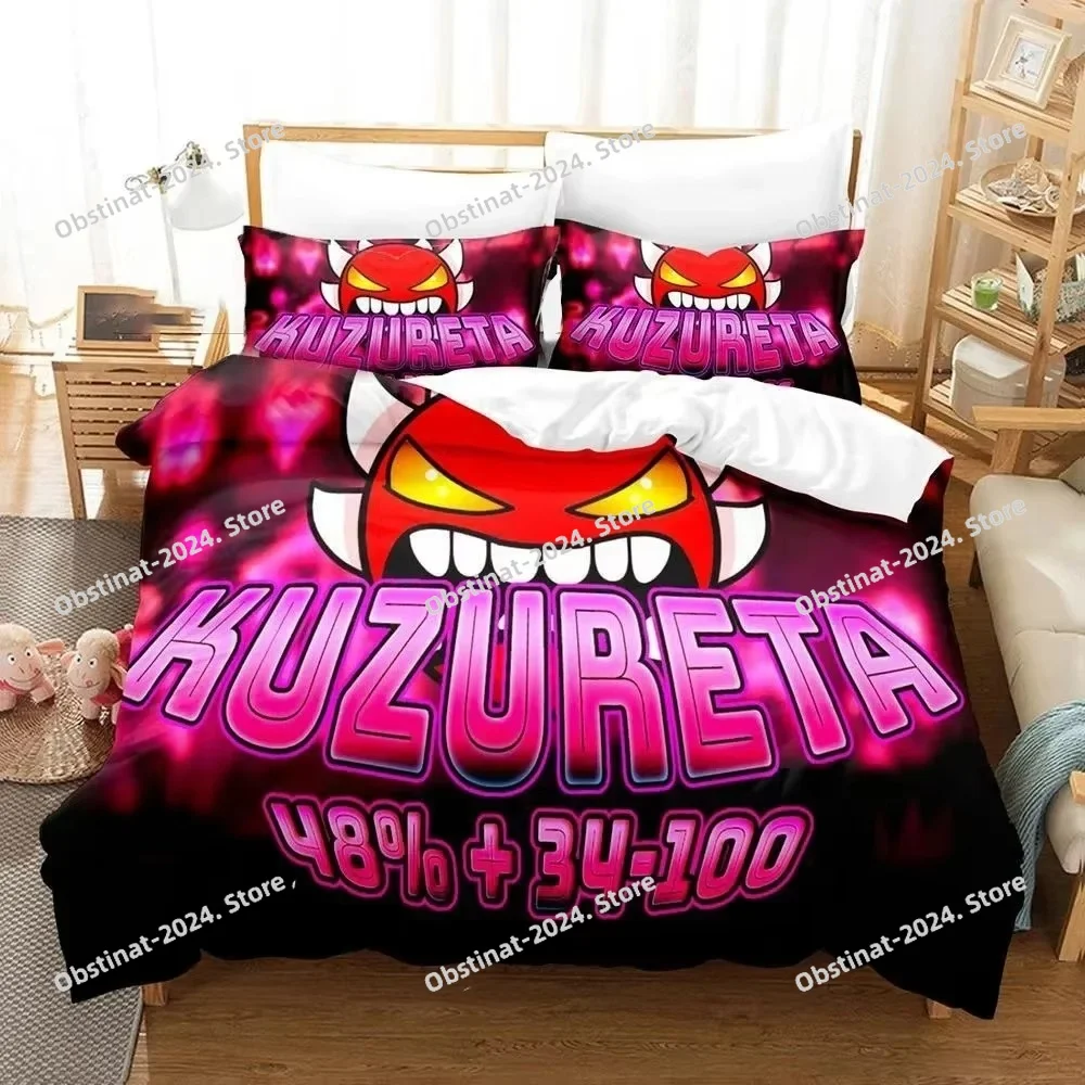 3D Print Cartoon Game Geometry - Linen Duvet Cover avaliação e preço