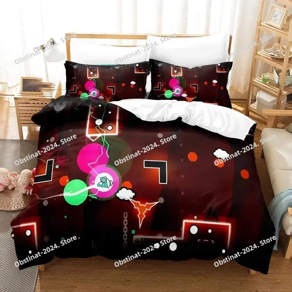 3D Print Cartoon Game Geometry - Linen Duvet Cover avaliação e preço