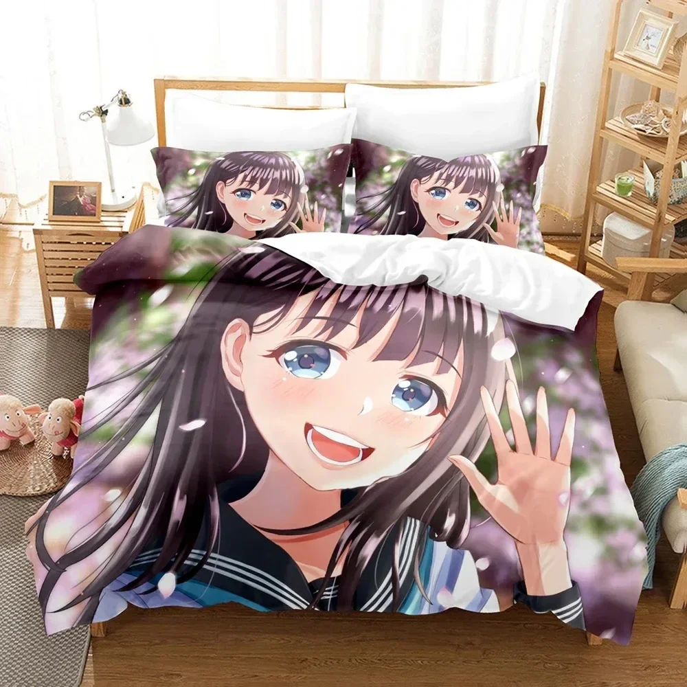 3D Akebis Sailor Uniform Print - Linen Duvet Cover avaliação e preço