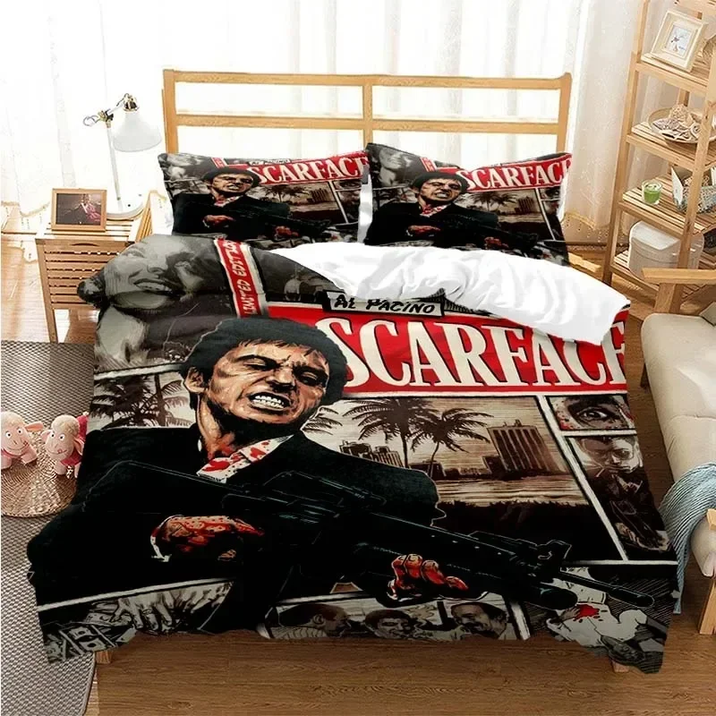 Tony Montana Scarfaces Printed - Linen Duvet Cover avaliação e preço