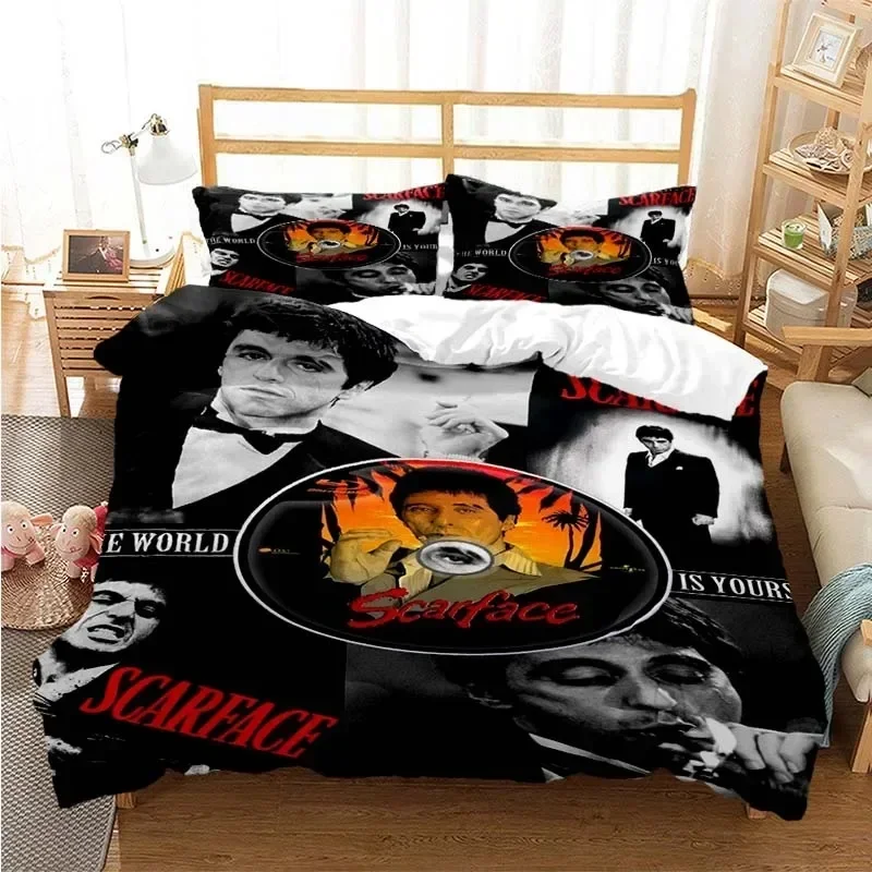 Tony Montana Scarfaces Printed - Linen Duvet Cover avaliação e preço