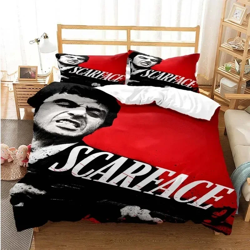 Tony Montana Scarfaces Printed - Linen Duvet Cover avaliação e preço