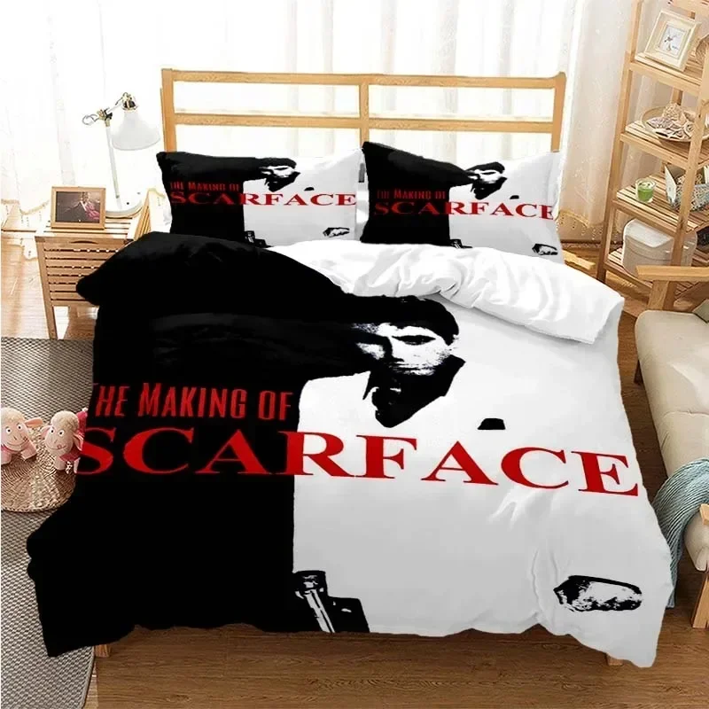 Tony Montana Scarfaces Printed - Linen Duvet Cover avaliação e preço